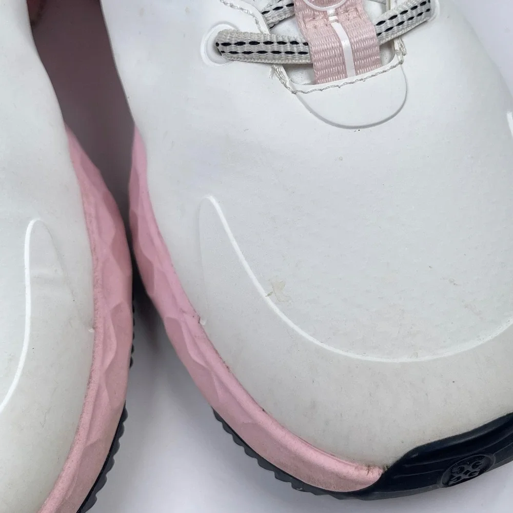 G/FORE MG4+ Golf Shoes Women 9.6 Snow White Blush Pink Spikeless Perforated